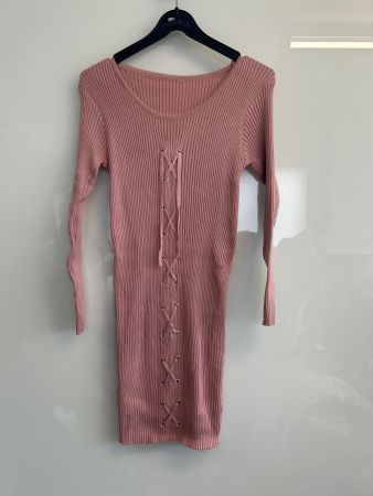 Strickkleid Kleid mit Schnürung Figurbetont 1 Size Neu