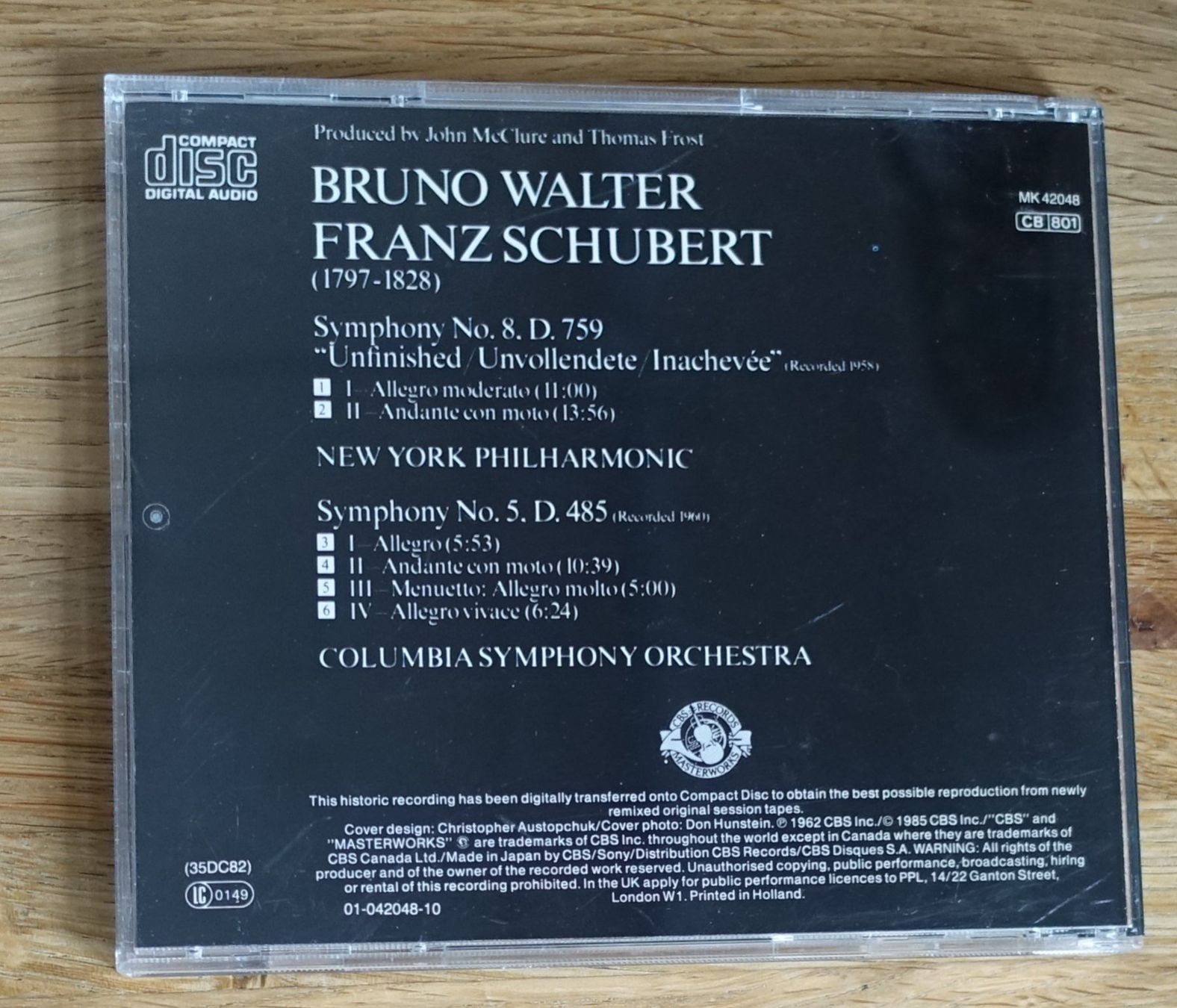 CDs: Schubert - Bruno Walter - SYMS. 5 & 8 - F32 – Gebraucht aus Sessa von fraenklishop 1
