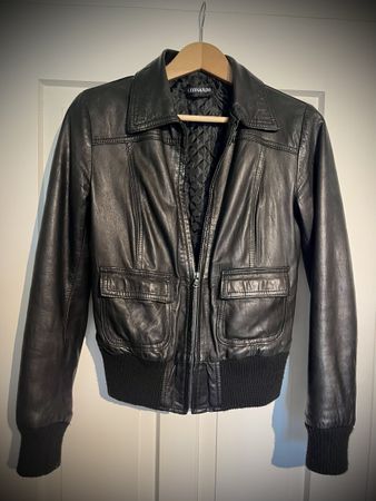 Echte Lederjacke Schwarz Vintage (Grösse M) – Leonardo