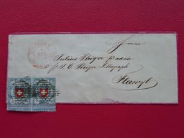 1853: Rayonbrief: 17II, T.17+18 C2-LU überrandig ST.GALLEN
