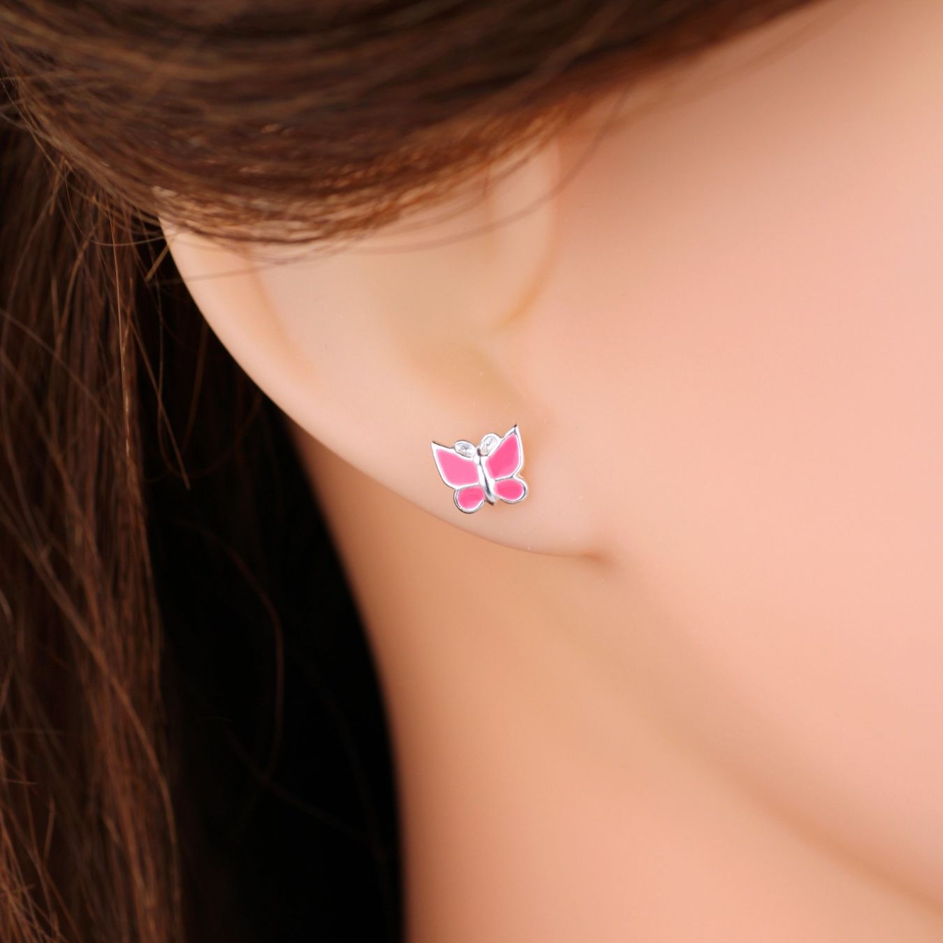 Orecchini pendenti & Orecchini a lobo: Kinder Ohrringe SCHMETTERLING Sterling Silber – Nuovo e nell'imballaggio originale da Stallikon venduto da Bergli18 1