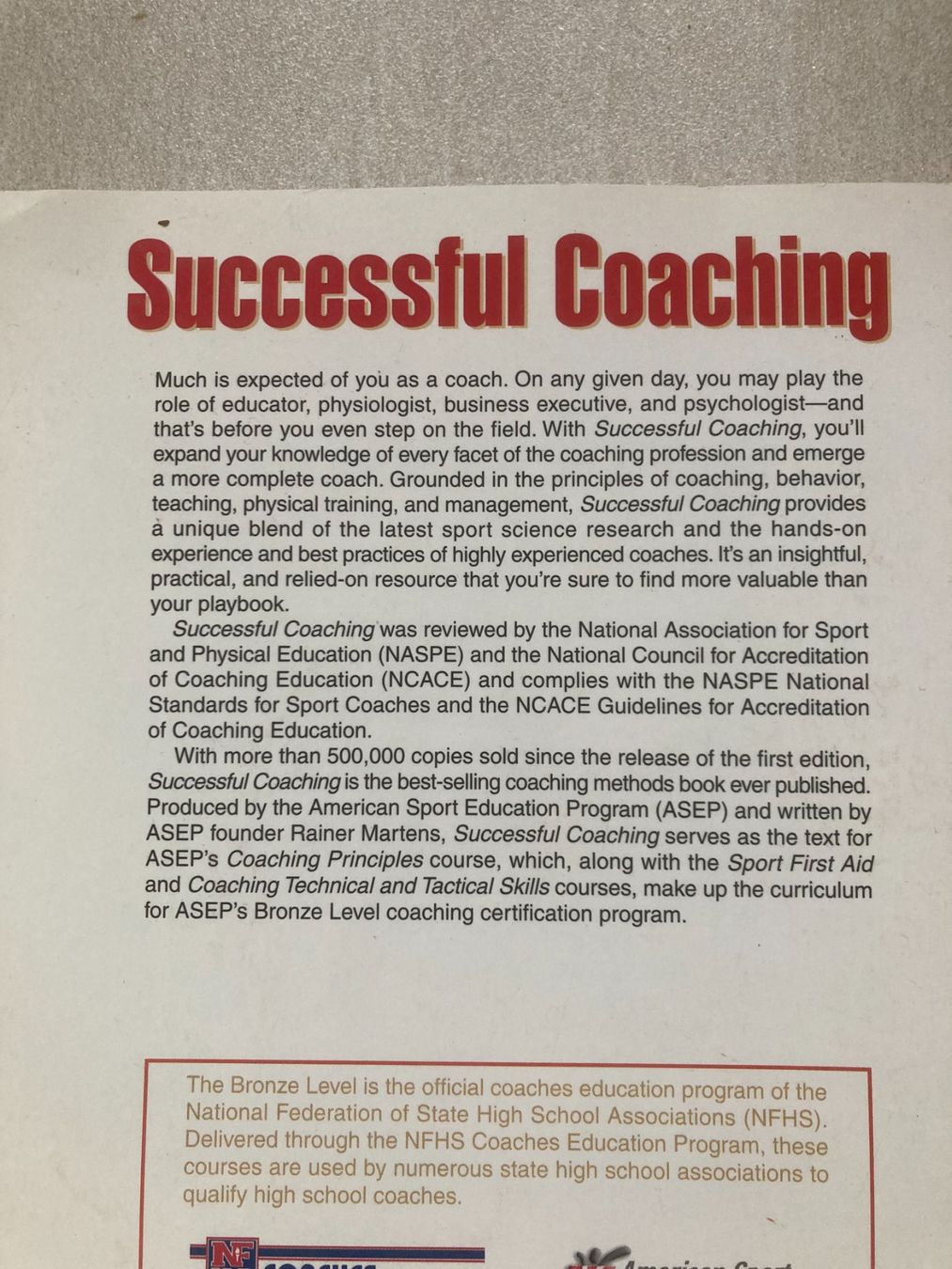 Libri: Successful Coaching / Rainer Martens 3rd Ed. – Usato da Zofingen venduto da Lemmy15 1