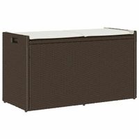 Outdoor-Sitzbank mit Stauraum und Kissen Braun 100 cm
