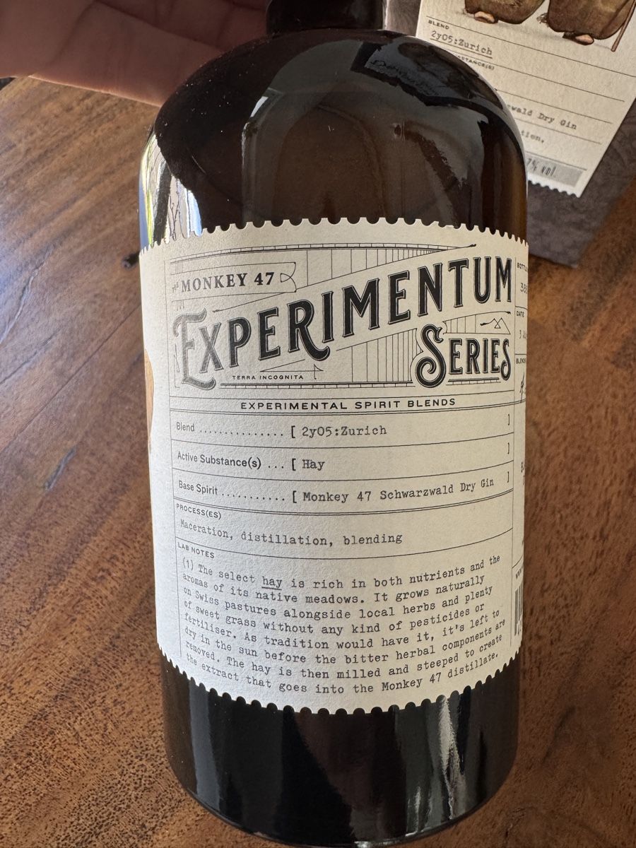 Spirituosen: Monkey 47 Experimentum Series Zurich – Neu und originalverpackt aus Herrliberg von Dille44 1