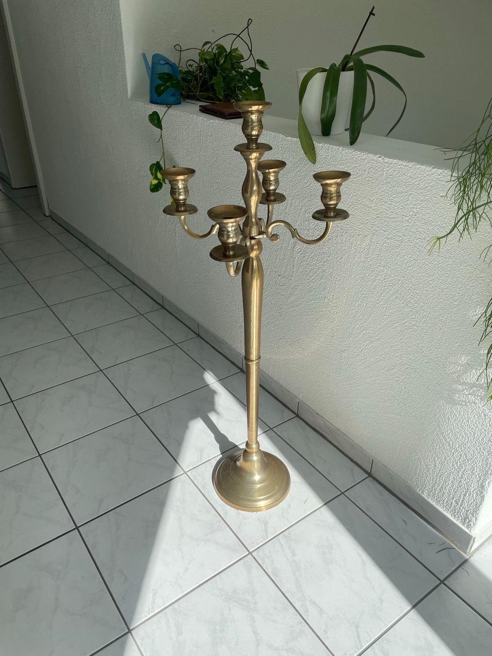 Bougeoirs: Antiker Kerzenständer Messing, 5-flammig – D'occasion à Rieden SG par Saelly