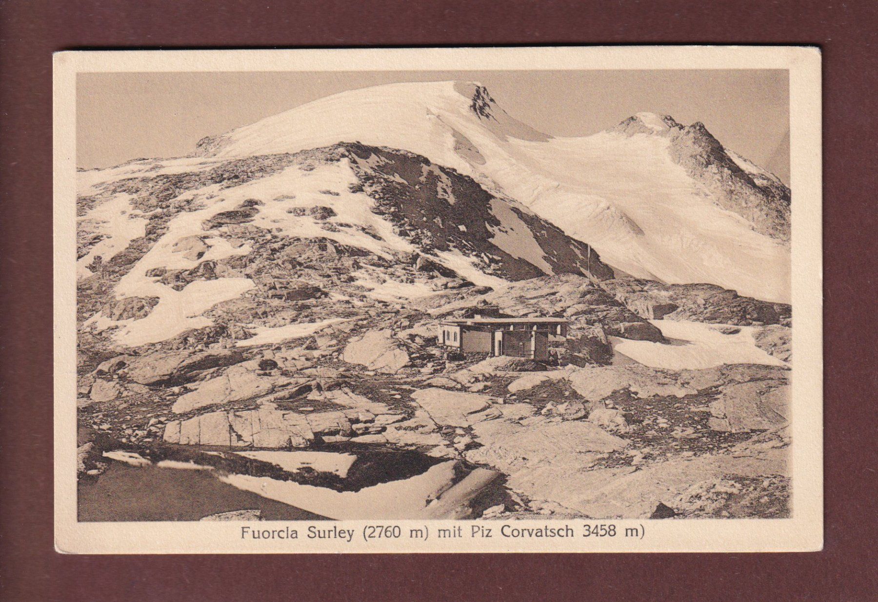 Ansichtskarten: FUORCLA SURLEY - Piz Corvatsch - 1925 – Gebraucht aus Pully von nicecards-shop