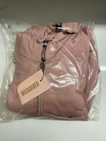 16) Missguided Crop Hoodie Jogger Set New Size:Small UK8