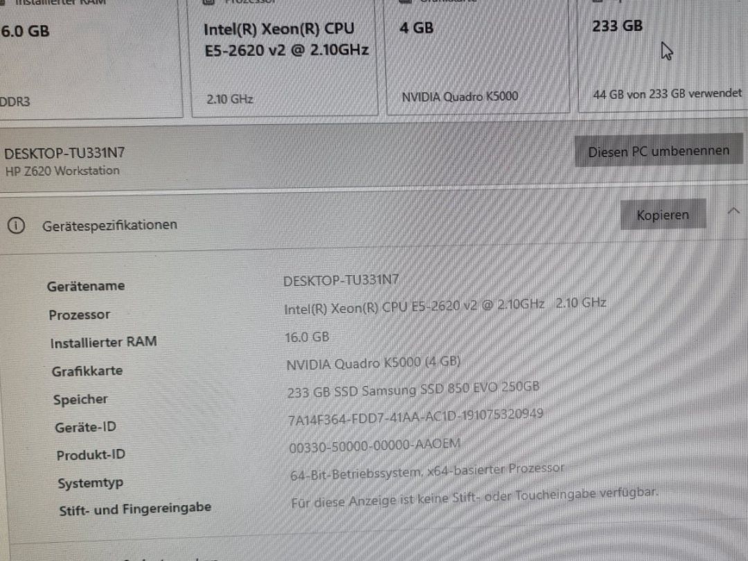 Hewlett Packard PC: HP Workstation Z620 – Usato da murten venduto da Bmw5r 8