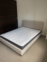 Doppelbett mit Matratze beige Farbe 160x200 - neu, unbenutzt
