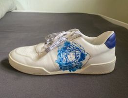 Versace Baskets Cuir Blanc T.46 Made in Italy État Neuf!