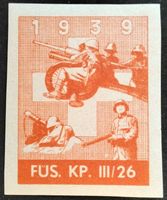 Soldatenmarke 2.WK, Füs Kp III/26, orange-rosa, Wi Inf 233-2
