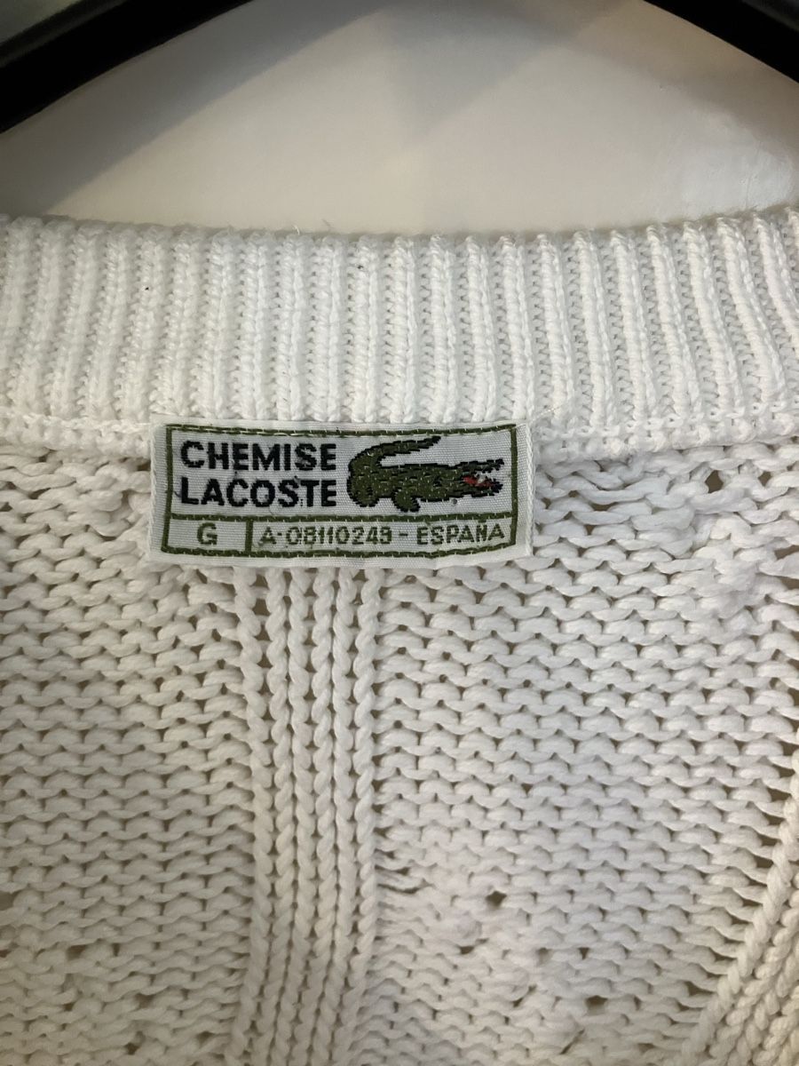 Maglioni & Felpe: Vintage Strickpullover Weiss im Lacoste-Stil, Grösse M – Usato da Wattwil venduto da Radical3 2