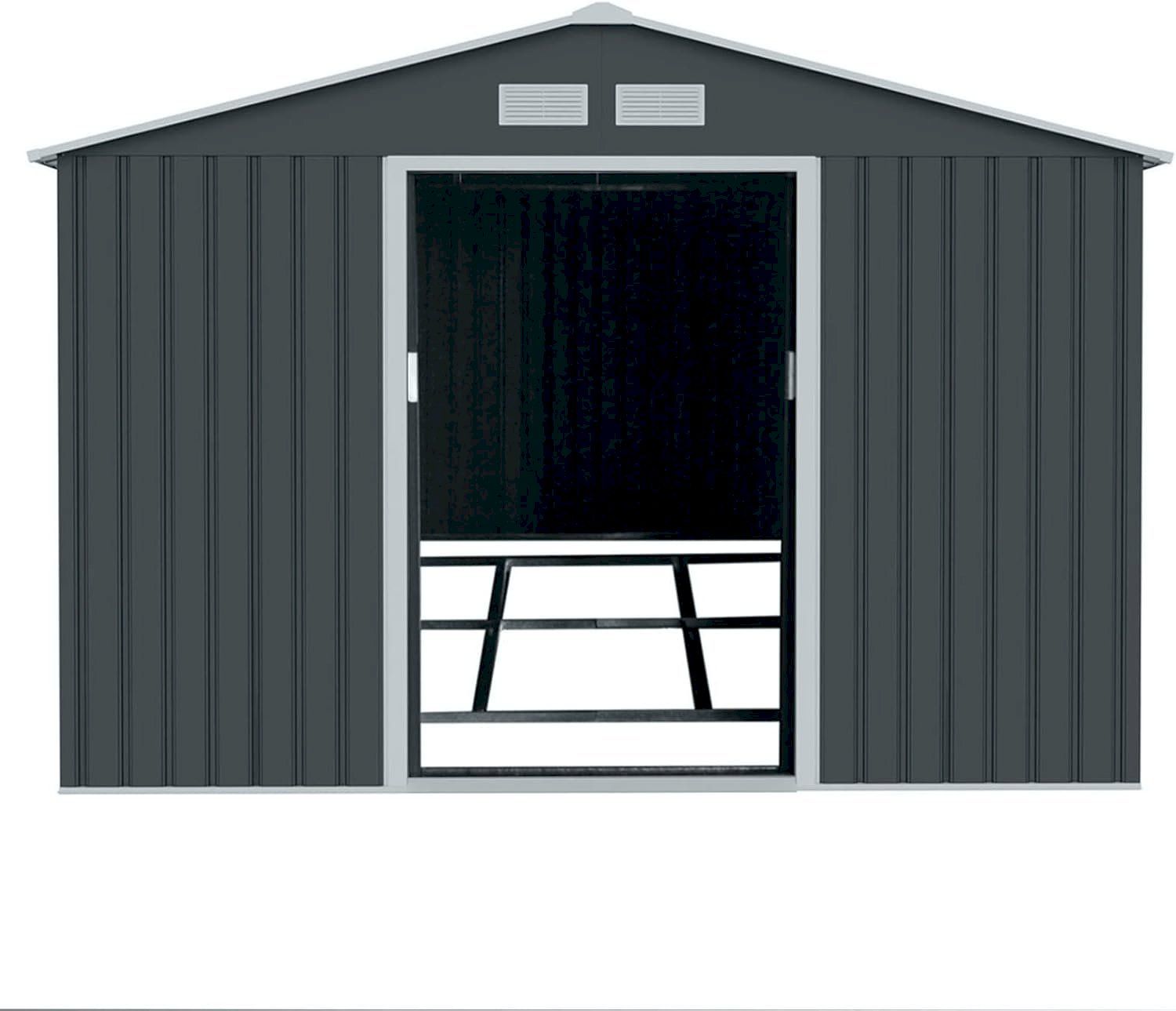 Gartenhäuser & Gewächshäuser: HATTORO S300 Metall Gerätehaus Grau – Neu und originalverpackt aus Bottighofen von zaap 3