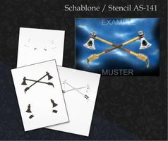 SALE => Step by Step Airbrush-Schablone Äxte