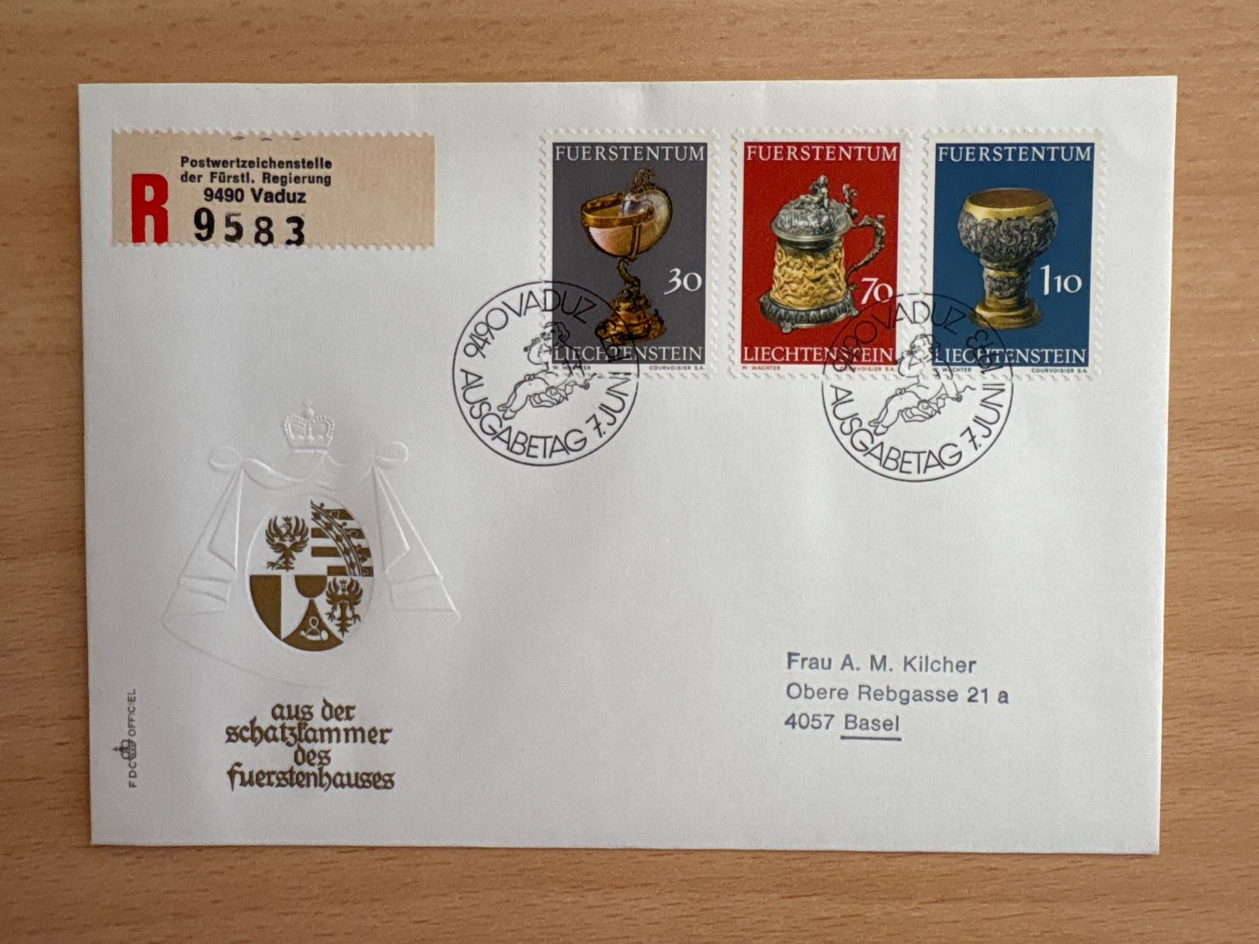 Tutti i francobolli: Liechtenstein Ersttagsbrief 7.Juni 1973 Vaduz – Usato da Ibach venduto da lisch3