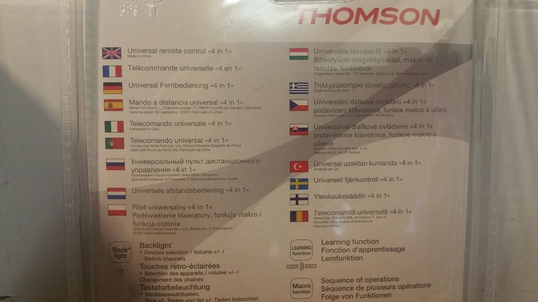 Telecomandi: Thomson  Universal-Fernbedienung 4 in 1 – Nuovo e nell'imballaggio originale da Uerkheim venduto da Kaufoption 4