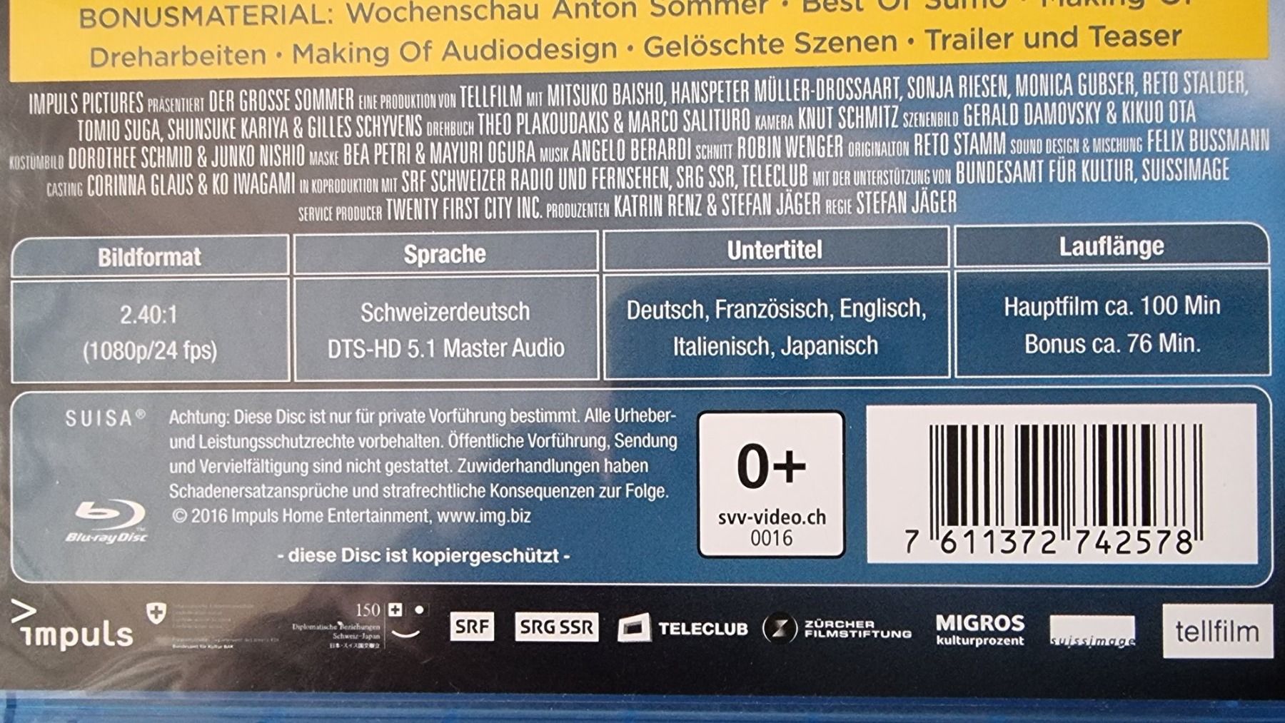 Alle DVDs: Blu Ray - Der grosse Sommer / Mathias Gnädinger – Gebraucht aus Oetwil am See von fineli2 1