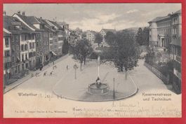 WINTERTHUR KASERNENSTRASSE UND TECHNIKUM, LICHTDRUCK 1902