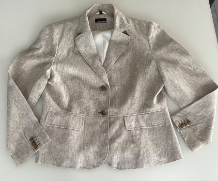 Jacke / Blazer Leinen beige, von N. Nardi, Gr. 42, gereinigt