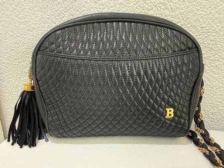 Bally Crossbody oder Schulter Handtasche Schwarz Leder Top