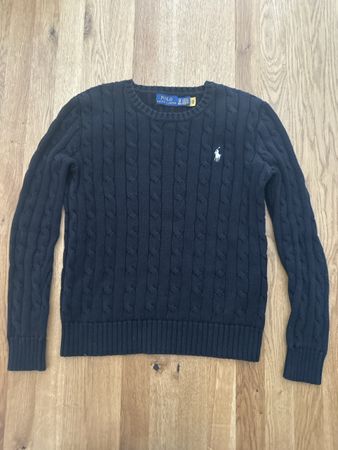 Pullover Polo Ralph Lauren Kabelstrick schwarz Grösse M neu