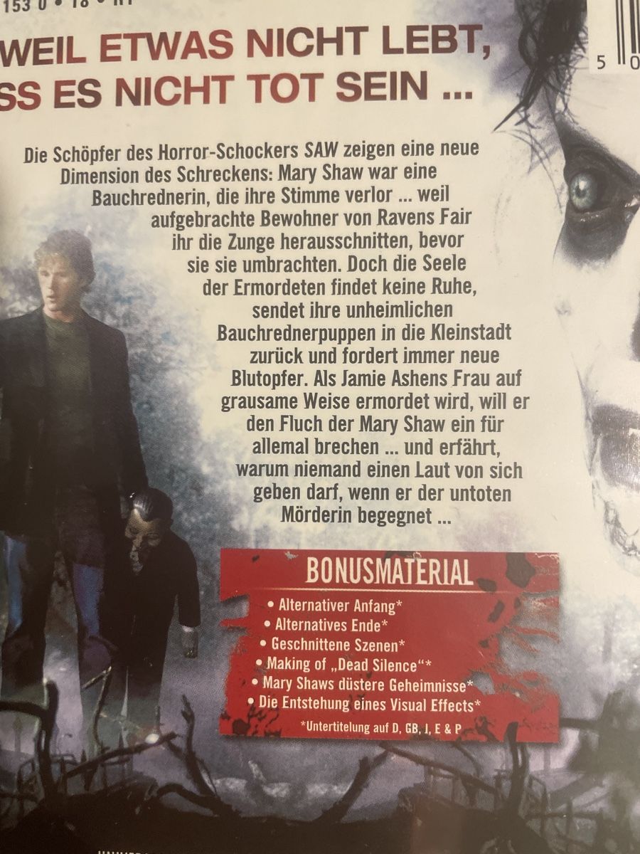 Tutti i DVDs: Dead Silence, totenstiller Horrorschocker – Usato da Winterthur venduto da machmaschine 2