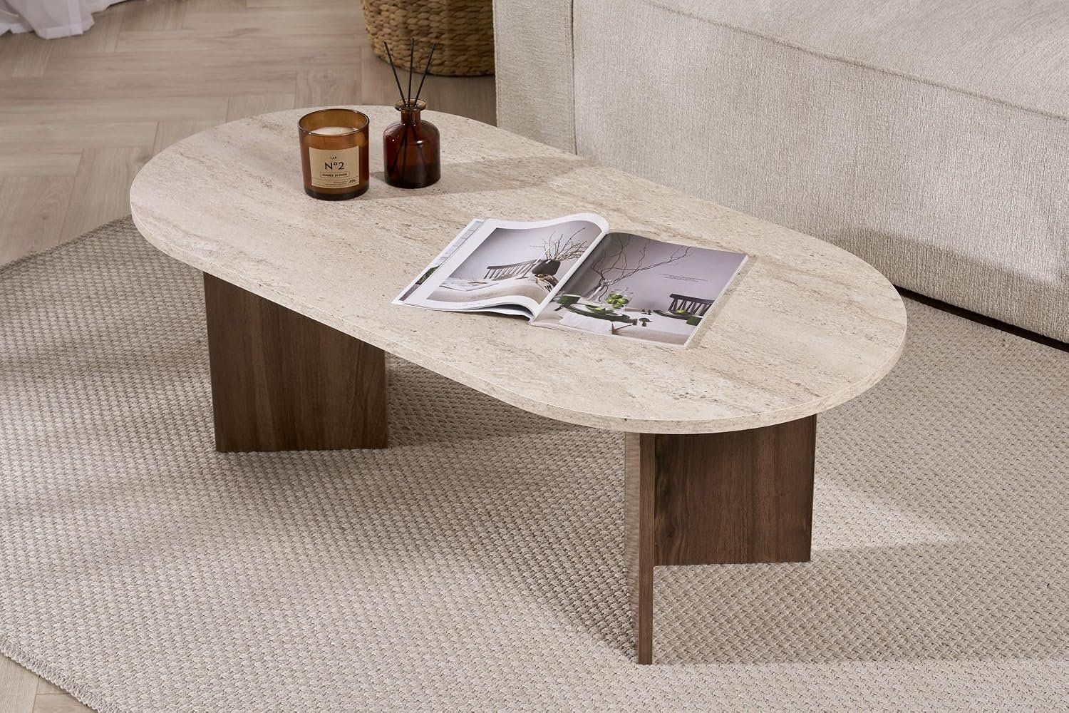 Tavoli: Couchtisch 119x40x60 cm Travertin Walnuss 18 mm – Nuovo e nell'imballaggio originale da Schaffhausen venduto da schwizerchaes 4