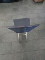 Stuhl dunkelblau Leder Metallbeine 6 Stück/ pro Stück