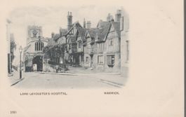old UK Postcard WARWICK LORD LEYCESTER'S HOSPITAL B. & D. ak