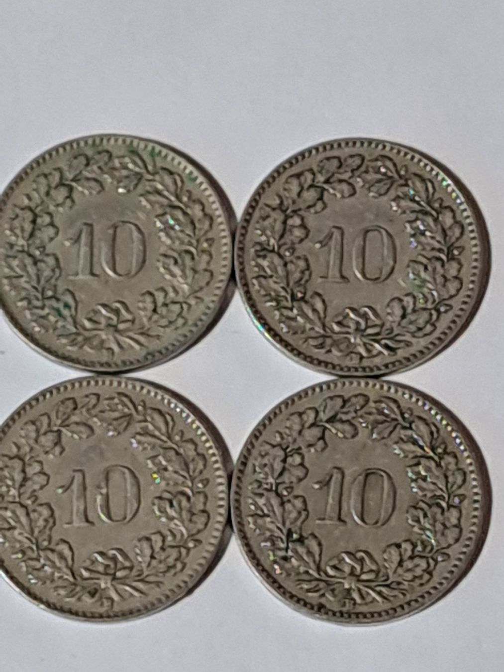 Alle Münzen: 10 Rappen 1927, 4 Stück – Gebraucht aus Bitsch von jajo79076 1