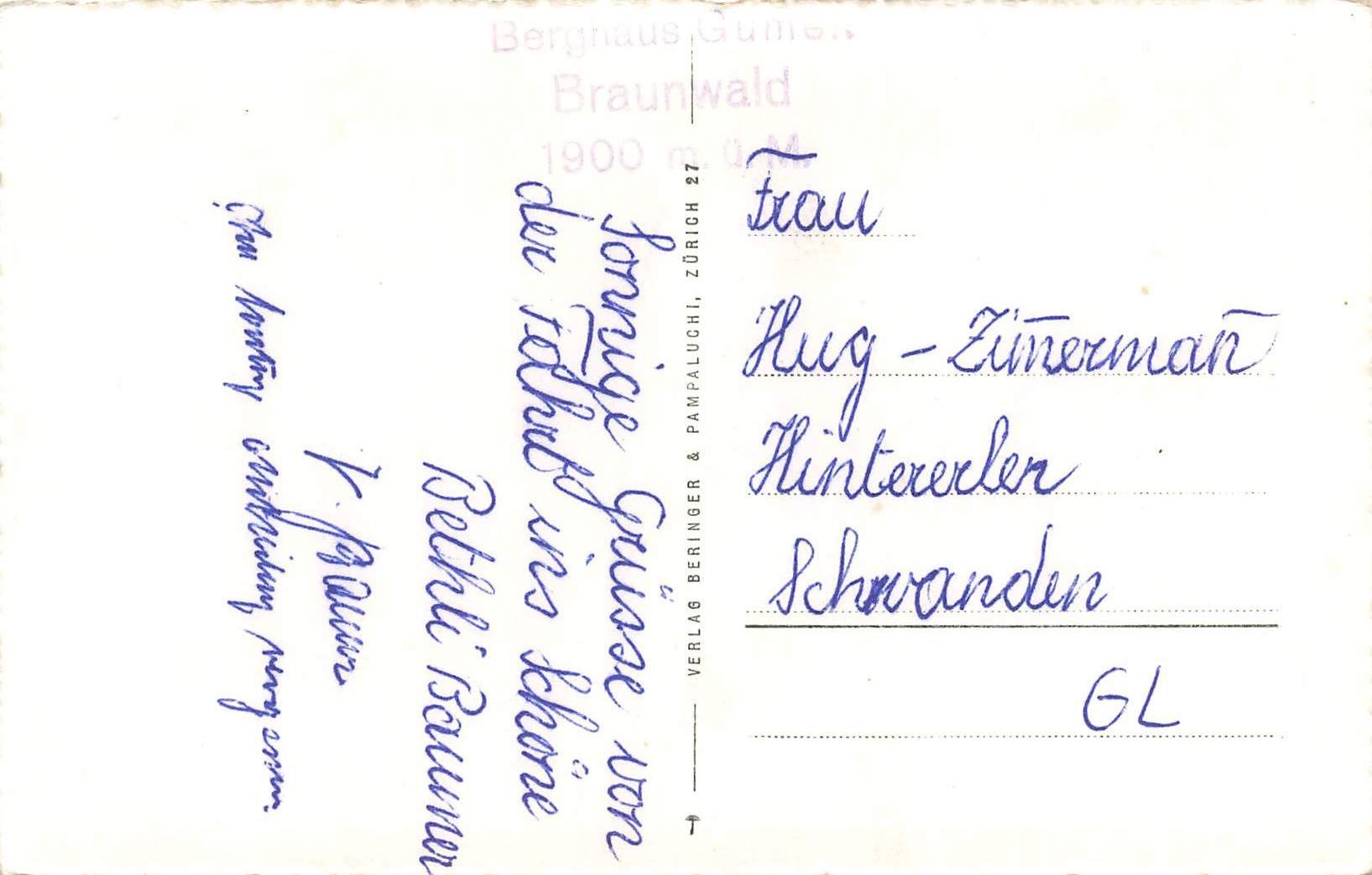 Cartoline postali: Braunwald Sesselbahn eggstocke Seilbahn – Usato da Biasca venduto da Blenio71 1