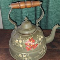 Dekorative Vintage Teekanne mit Blumenmuster, Shabby Chic