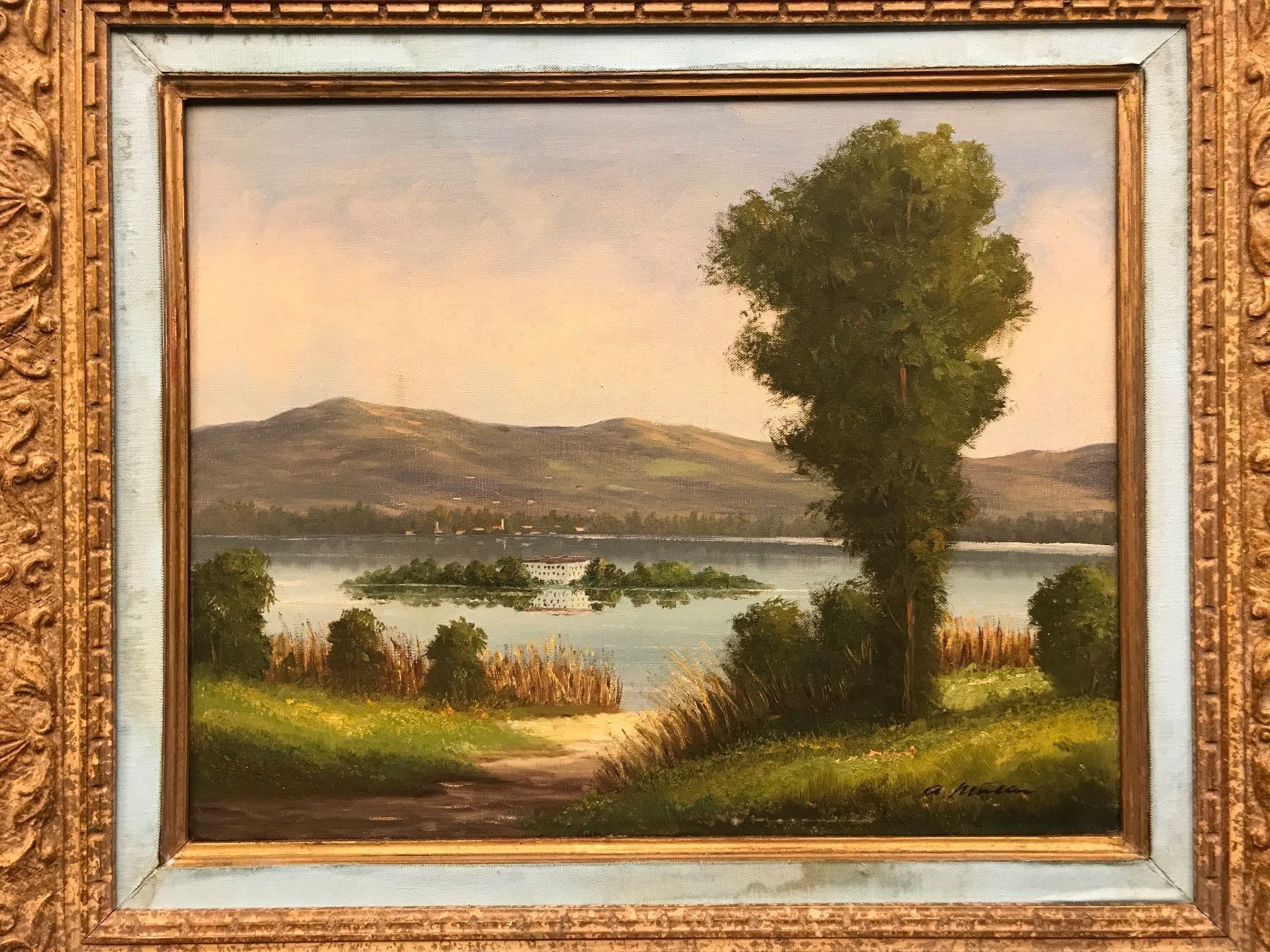 Gemälde: Insel Brisago . A. Müller öl a. Lwd. – Gebraucht aus Zürich von Artnuvo 1