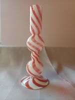 neu: Kerzenständer Glas rot-weiss  
