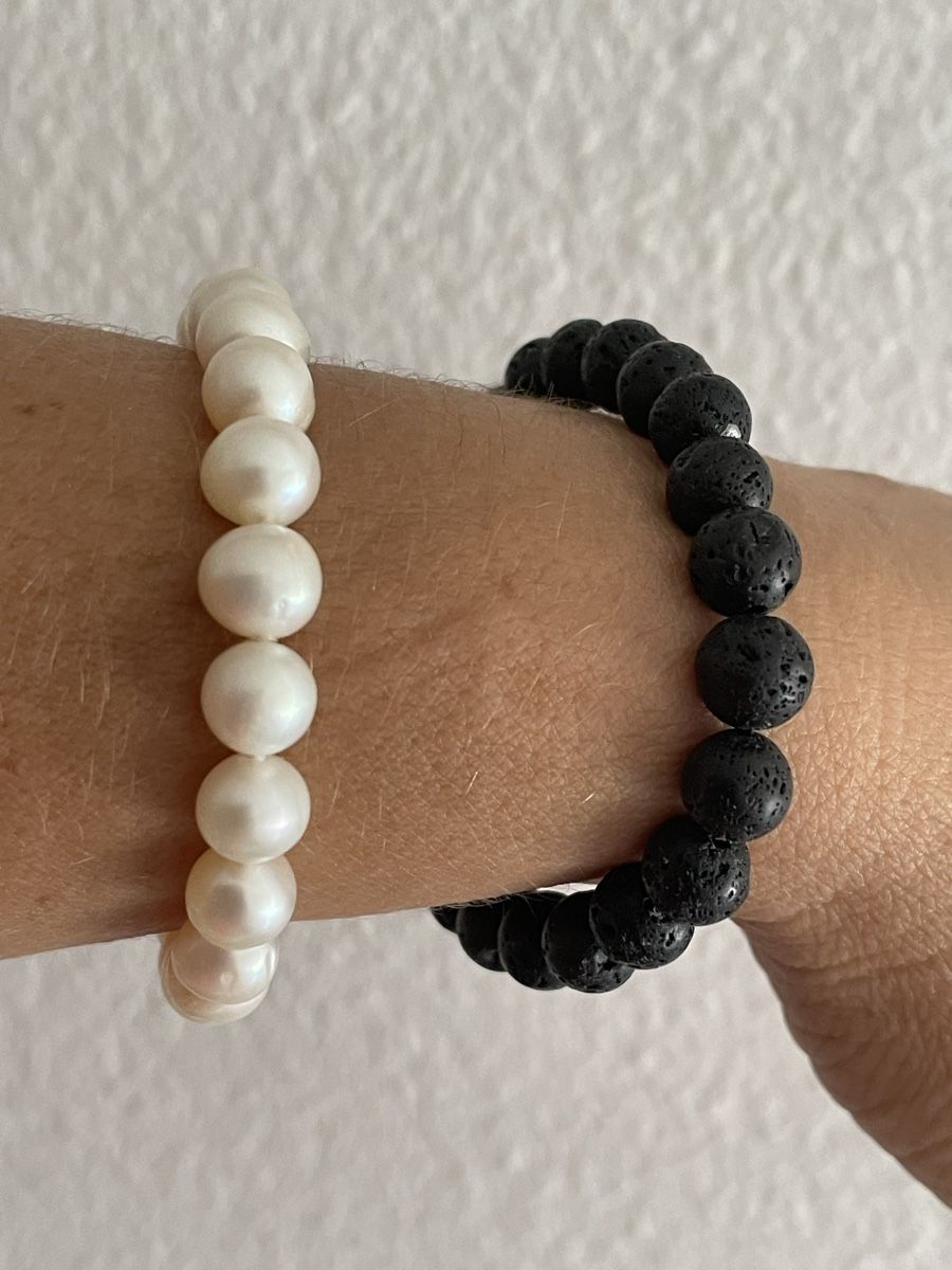 Bracciali & Braccialetti: Bracelet perles de lave corail noir – Usato da Worben venduto da benit.drn 3