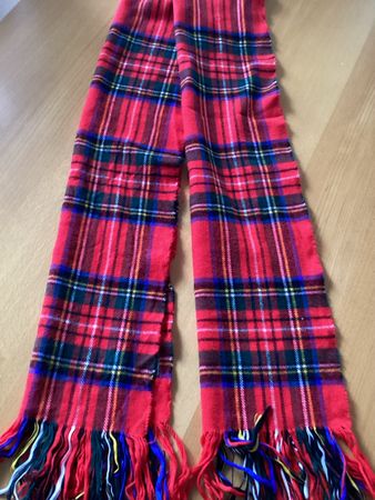 Schal 100 Prozent KASCHMIR kariert rot Made in Scotland