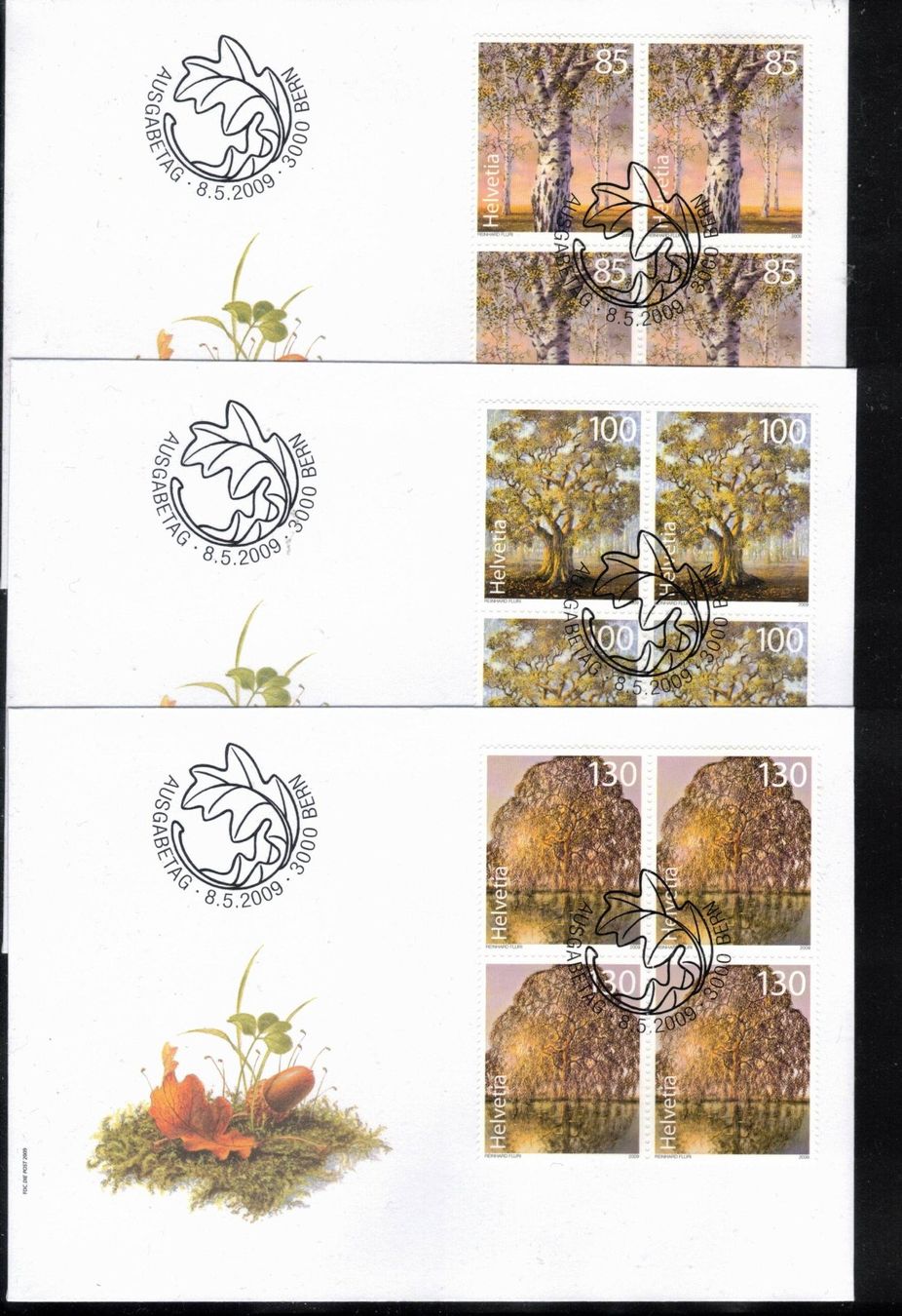 Alle Briefmarken: 2009  FDC  4er Alte Bäume aus ABO – Neu (gemäss Beschreibung) aus Rheinau von loxis