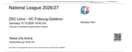 Stehplatz Heim ZSC vs. HC Fribourg-Gotteron 10.10.26