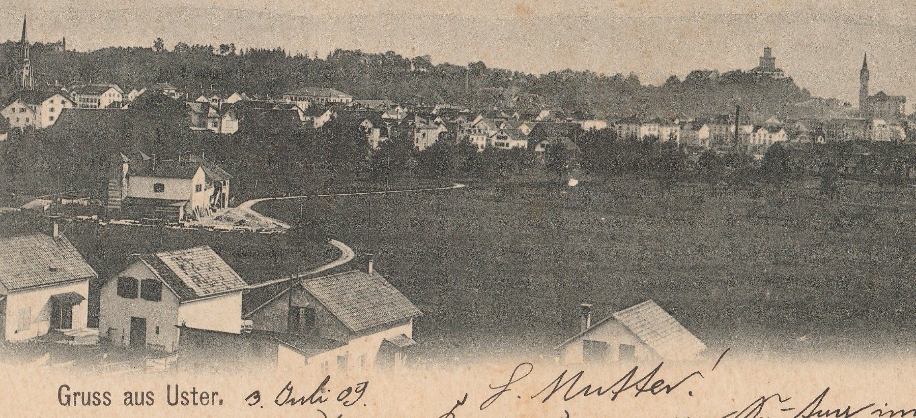 Cartoline postali: Uster - (1909) – Usato da Fällanden venduto da Blausegelfliege 2