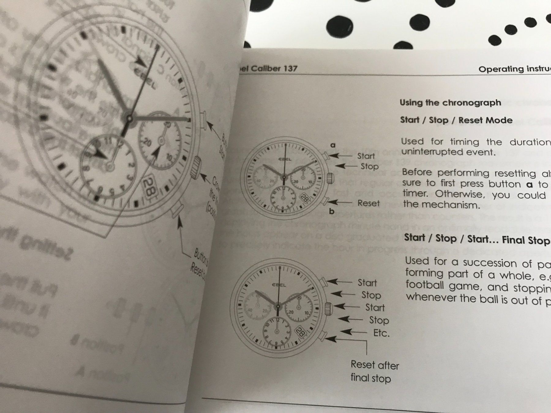Documenti: EBEL ORIG. - OPERATING INSTRUCTIONS - CAL.137, 139, 240 !!! – Usato da Epalinges venduto da dream-watch 7
