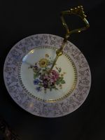Etageren Teller Porzellan Blumen Dekor Goldrand 1-stöckig
