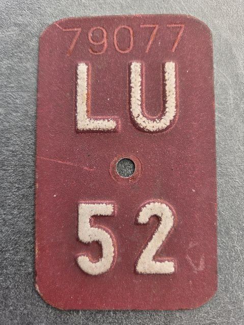 Sachs Insegne: Velonummer LU 52 plaque Velo – Usato da Schenkon venduto da Uhu007