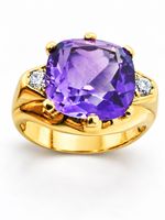 750/18 Karat Gold Ring mit Amethyst und Brillanten