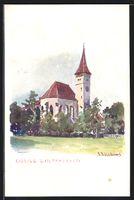Künstler-AK Interlaken, Eglise