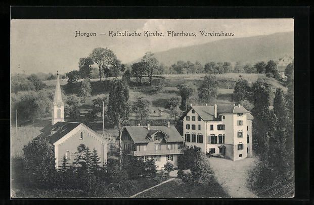 Cartoline postali: Horgen, Katholische Kirche, Pfarrhaus, V – Usato da Berlin venduto da bartko-reher