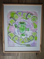 Handgefertigtes Bild Matcha inkl. Holzrahmen (ca. DIN A2)