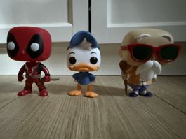 3 x Funko Pop - Deadpool, Master Roshi & Dewey