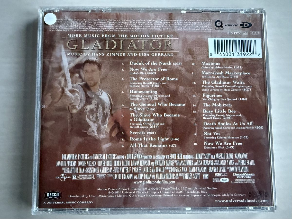 CDs: Gladiator - More Music from the Motion Picture CD – D'occasion à Oberried Brienz par Chyara 1