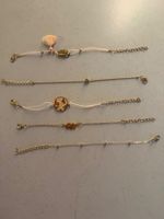 5 Armbänder Set Goldfarben mit Anhänger neu