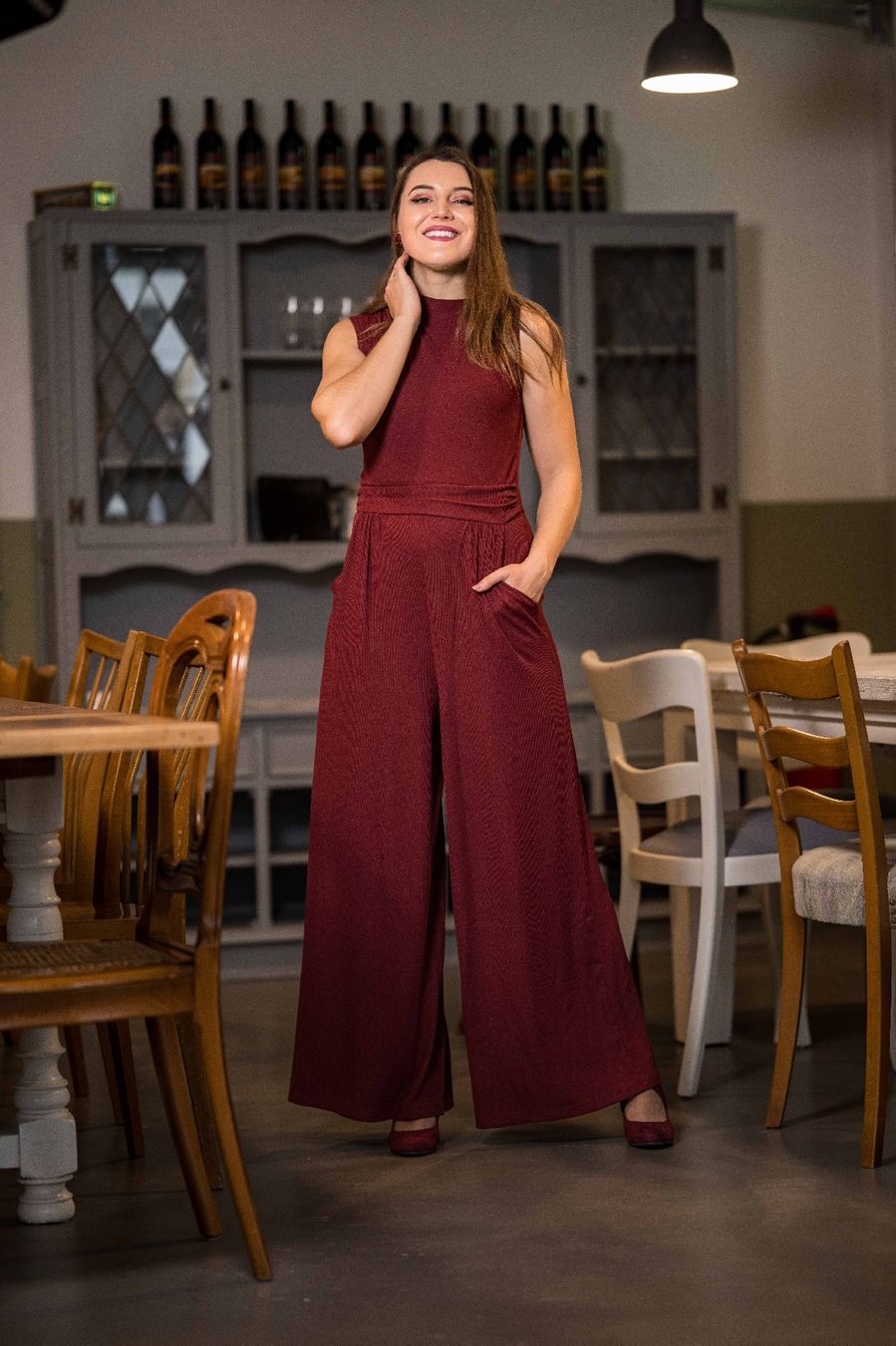 Tute: Stylish Plum Jumpsuit, Wide Leg S Polyester – Nuovo (secondo la descrizione) da Mägenwil venduto da VintageGirly 1